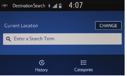 11.6 INCH DISPLAY - DESTINATION SEARCH - Step 1