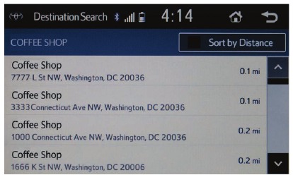 11.6 INCH DISPLAY - DESTINATION SEARCH - Step 3