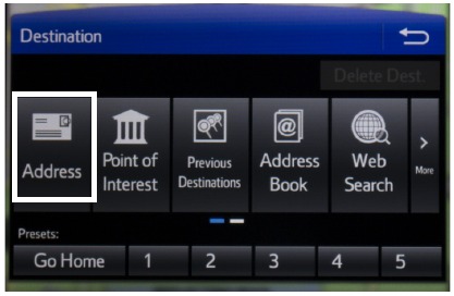 BESTEMMING INVOEREN OP ADRES - 11,6 INCH DISPLAY - Stap 1
