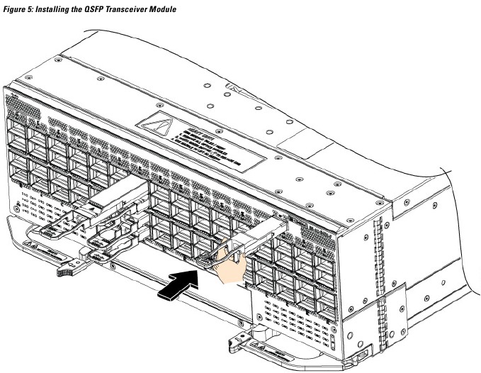 De transceivermodule installeren - stap 1