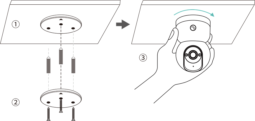 Diagram van wand-/plafondinstallatie