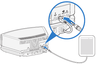 Een kabel gebruiken om een audioapparaat aan te sluiten