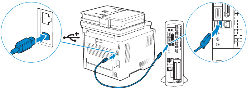 Sluit de benodigde kabels aan - USB-verbinding