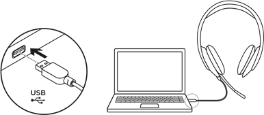 DE HEADSET AANSLUITEN