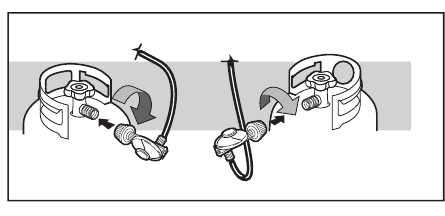 DE SLANG AANSLUITEN OP DE CILINDER - Stap 2