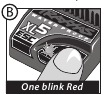 LED knippert &eacute;&eacute;n keer rood