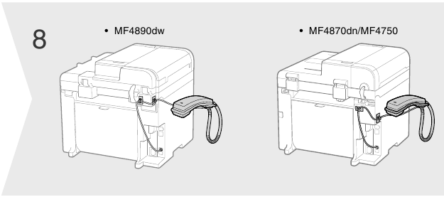 De handset aansluiten (optie) - Stap 5