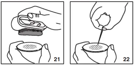 HET REINIGEN VAN DE FILTERHOUDER VOOR GEMALEN KOFFIE