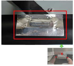 Aluminiumfolie en LVDS-kabel verwijderen