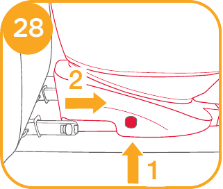 Gebruik in de voorwaarts gerichte stand - Stap 1