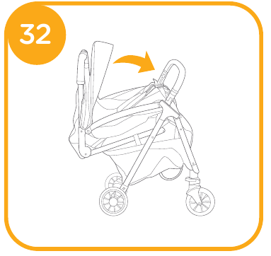 Kinderwagen inklappen - Stap 2