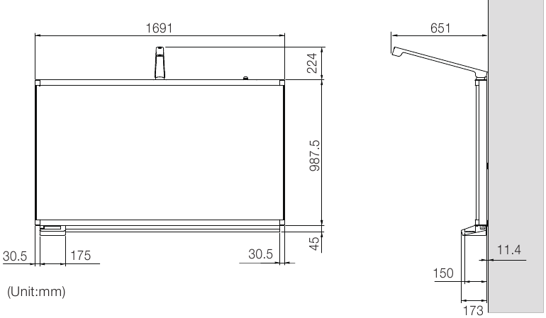 Uiterlijkdiagram wandmontage
