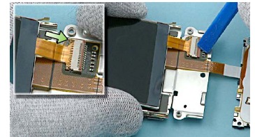Voorbuigen van de LCD-flex - Stap 2