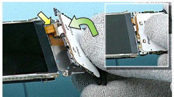 Voorbuigen van de LCD-flex - Stap 9
