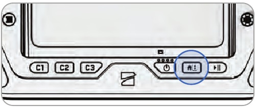 Houd de Start/Land-knop op de controller ingedrukt 