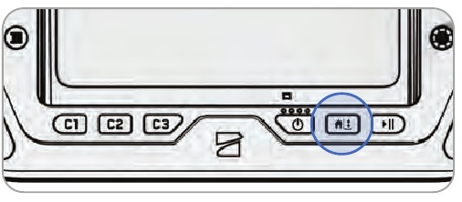  Houd de knop Terugkeer/Landing op de controller ingedrukt