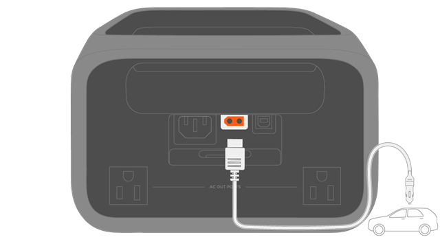 Opladen via een sigarettenaansteker in de auto