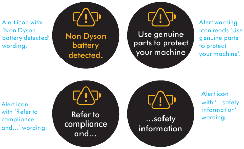 Meldingen - Niet-Dyson batterij