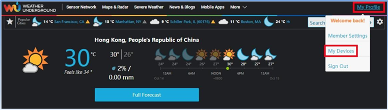 Weather Underground toevoegen - Stap 2