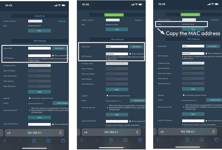 Handmatig toevoegen in de ecowitt-app - Stap 3