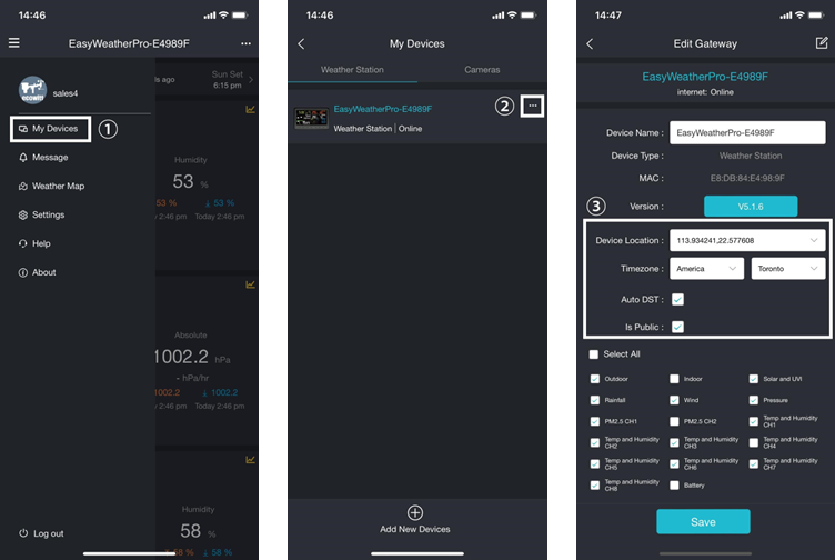 Uw nieuwe apparaat instellen in de Ecowitt-app
