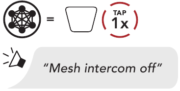 Mesh Intercom starten - Mesh Intercom uit