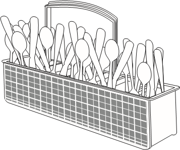 Voorbereiden - De bestekmand inladen