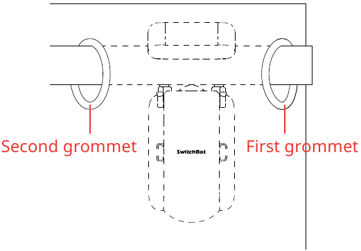 Installatie van gordijnen met zeilringen - Stap 4