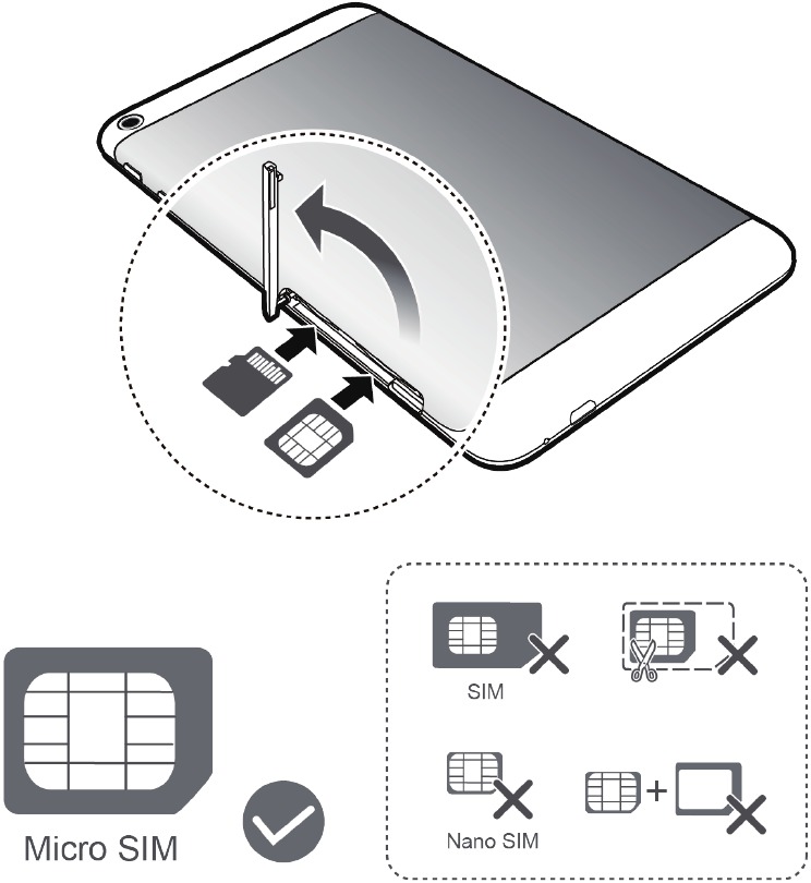 De simkaart en microSD-kaarten installeren