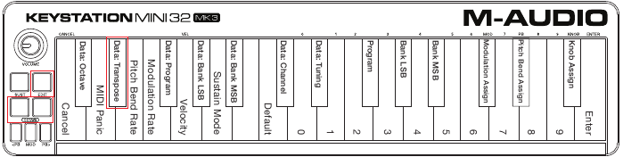 Bewerkingsmodus - Knop toewijzen aan transponeerfunctie