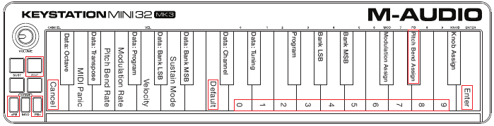 Bewerkingsmodus - De Pitch Bend-buttons toewijzen