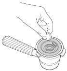 Reiningsschijf met tablet in de porteerfilter