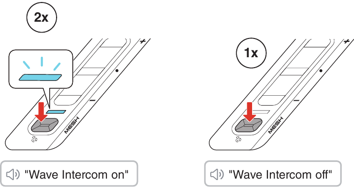 Wave Intercom aan/uit