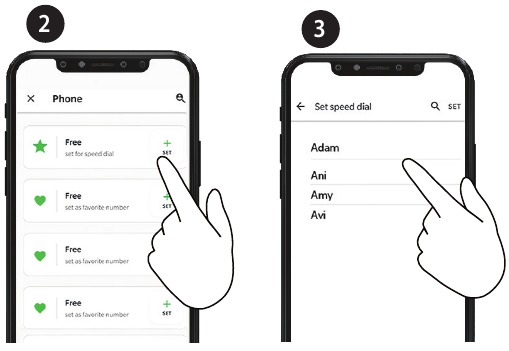 Telefoongesprek - Bediening snelkiezen