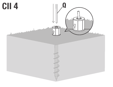 De grondpen in de grond schroeven - Stap 3