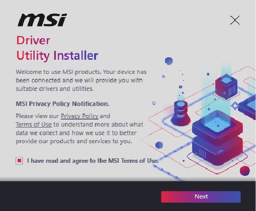 Stuurprogramma installeren met MSI Driver Utility - Stap 1