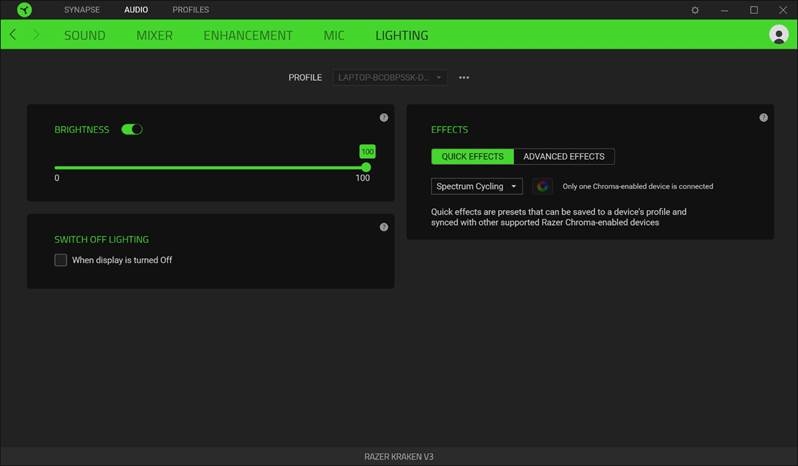 AUDIO TAB - Lighting