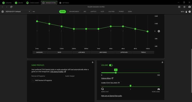 UW RAZER-HEADSET CONFIGUREREN - Audio equalizer 