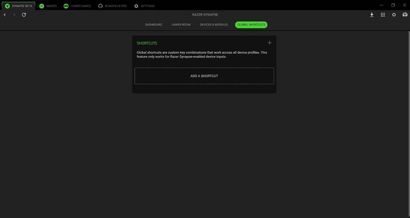 UW RAZER-HEADSET CONFIGUREREN - SYNAPSE -Global Shortcuts