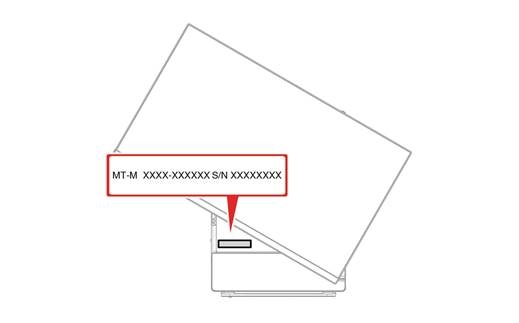 Label met machinetype en serienummer