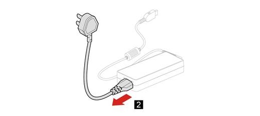 Vervanging van stroomkabel en ac-voedingsadapter - Stap 2