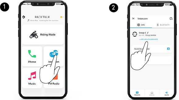 DMC-intercom - Bluetooth-passagier toevoegen