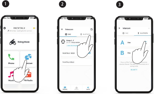 Geavanceerde functies - Bluetooth-intercom koppelen