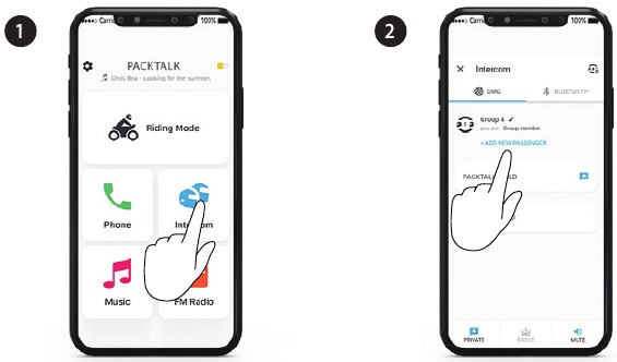DMC-intercom - Bluetooth-passagier toevoegen