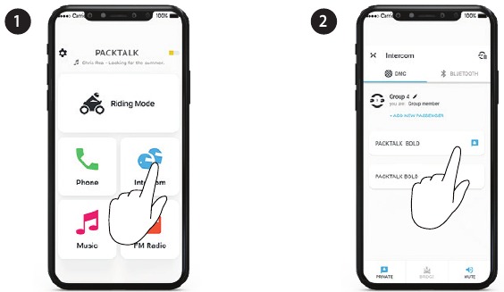 DMC-intercom - Een partner voor een priv&eacute;chat instellen