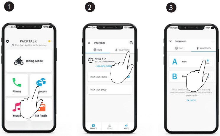 Geavanceerde functies - Bluetooth-intercom koppelen