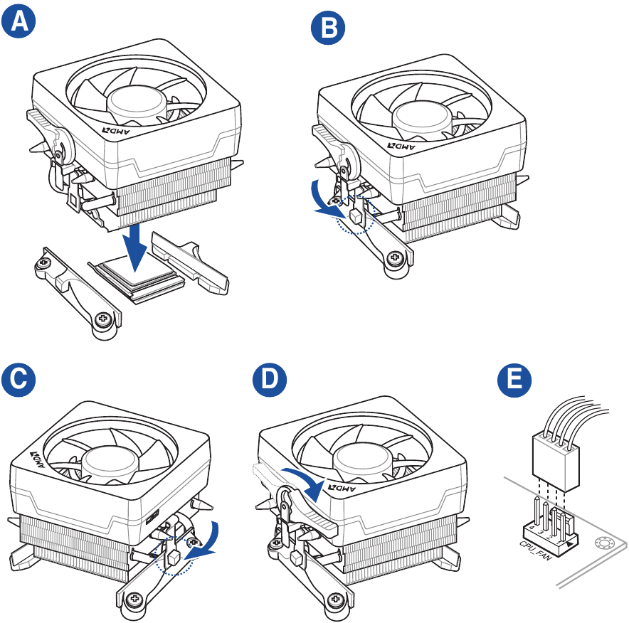 De type 1 CPU-ventilator installeren