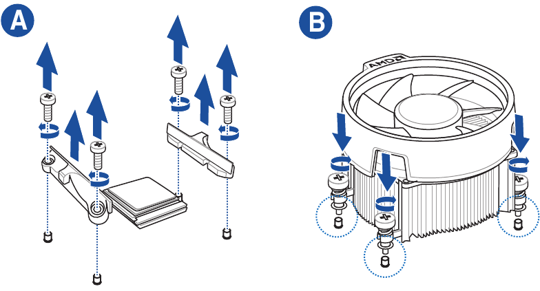 De type 2 CPU-ventilator installeren - Stap 1