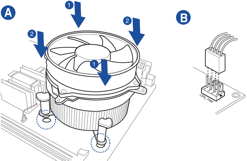 De CPU-ventilator installeren