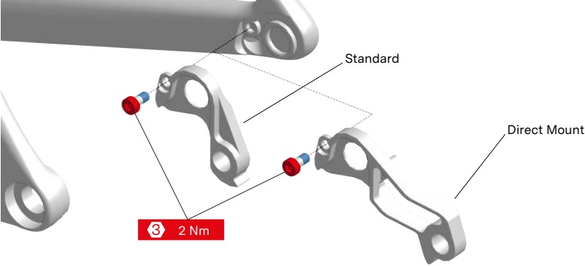 Installatie van de achterderailleurhanger - Stap 4